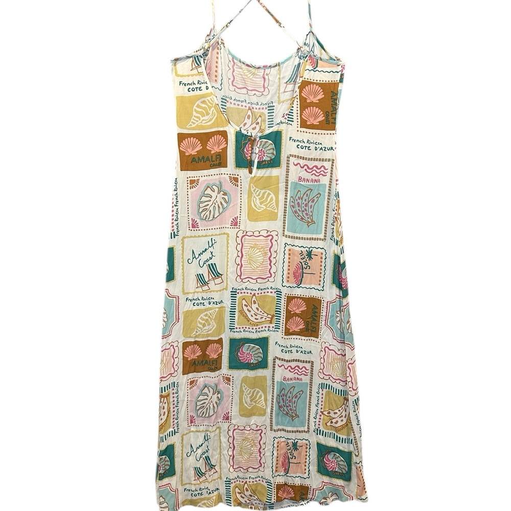 L*Space Summer Somewhere Print Slipdress - Postcards Sz: M - Picture 7 of 13